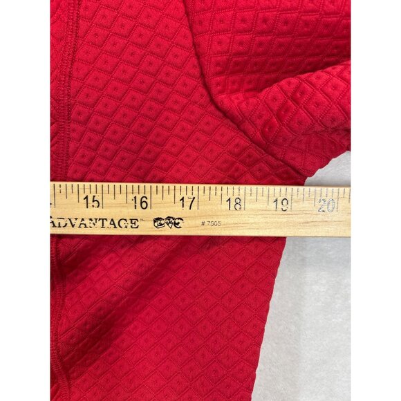 Chicos‎ Blazer Jacket Womens Size 1 Red Textured Knit Snap Closure - Picture 5 of 7